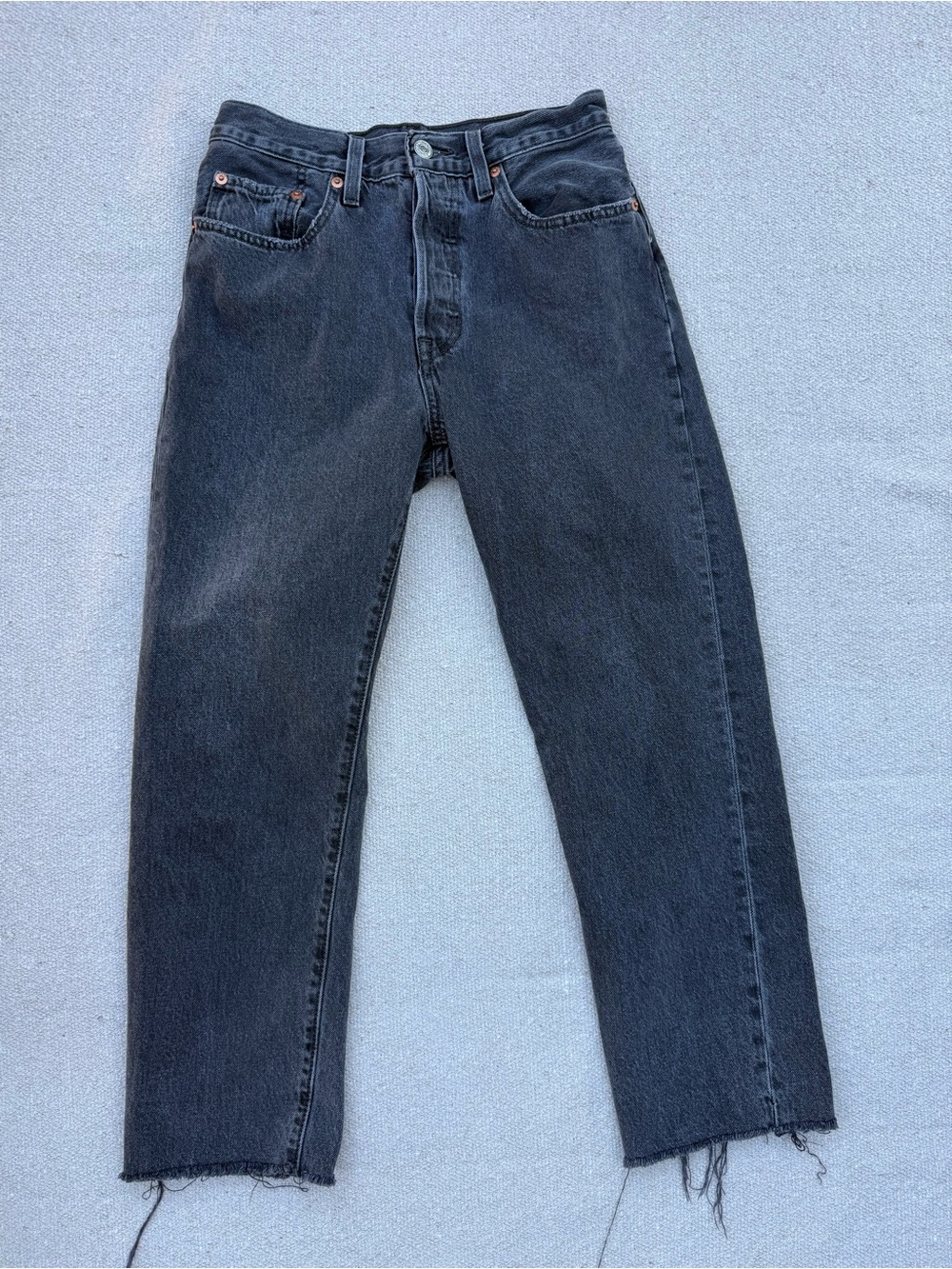 Levi's Women's Black Wide-Leg Raw Hem Jeans